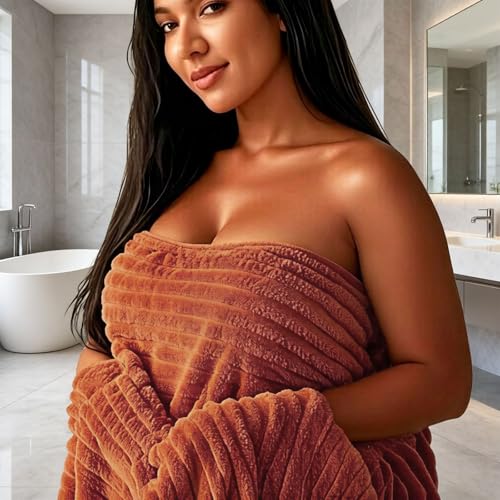 Luxury 2-Piece Quick-Dry Bath Towel Set 27.5X 55 Inches – Ultra Soft Microfiber for Bathroom, Bar, Pool, Gym & Travel – Elegant Twill Design - color: 2orange