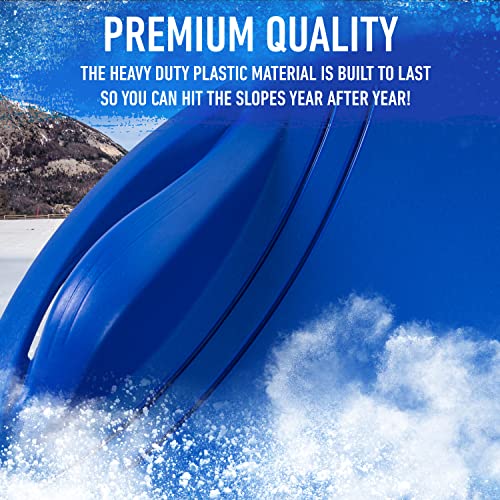 Franklin Sports Kids Toboggan Sled - Kids Saucer Sled - Arctic Trails Plastic Snow Sled for Children - Heavy Duty Sled with Handles