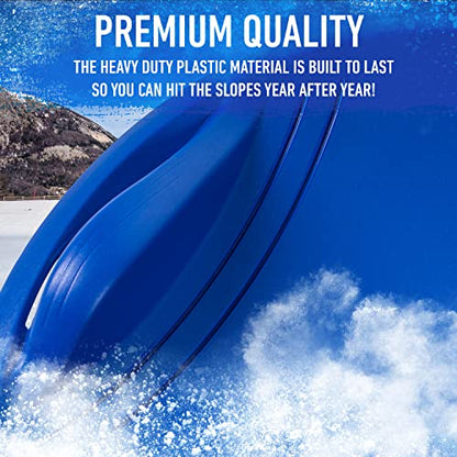 Franklin Sports Kids Toboggan Sled - Kids Saucer Sled - Arctic Trails Plastic Snow Sled for Children - Heavy Duty Sled with Handles
