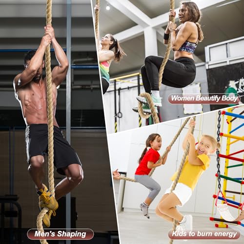 Climbing Rope Gym Exercise Ropes - 1.5 Inch Diameter 10FT 15FT 20FT 25FT 30FT 35FT 40FT 50FT Climb Rope for Fitness & Strength Training, Workout Climbing Rope for Adults Home Indoor or Outdoor - style: 1.5 Inch-40ft