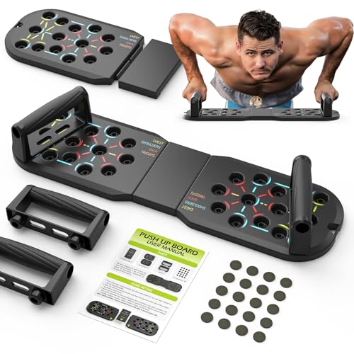 JLoibap Push Up Board Fitness, Workout Home Gym Equipment, 20 in 1 Exercise Pushup Bar Handles for Floor, Strength Training Equipment for Men