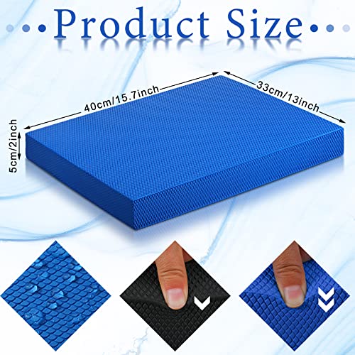 2 Pcs Foam Balance Pad Non Slip Stability Trainer Rectangle Board Exercise Pad Cushion for Women Men Dancing Balance Training Workouts Yoga Physical Therapy, Black and Dark Blue