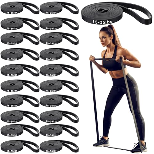 20 Pcs Resistance Bands for Stretching Heavy Duty Pull up Assistance Bands 15-35 Lbs for Home Gym Strength Training Exercise Workout Yoga, Black
