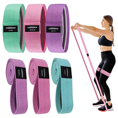 Fabric Resistance Bands for Working Out, 3 and 4 Levels Booty Bands Long Resistance Bands for Women and Men | Elastic Bands for Exercise Bands Resistance Workout Bands Resistance - color: Pink, Purple, Green