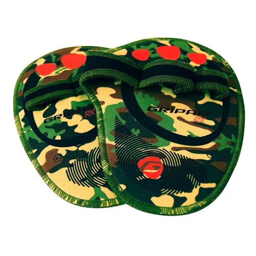 Gripad RX Lifting Grips | The Most Durable Grip Pads Yet | The Alternative to Weight Lifting Gloves, Gym Workouts, WOD, Weightlifting | Neoprene Hand Grips | Flexible Rubber Palm - color: Camouflage