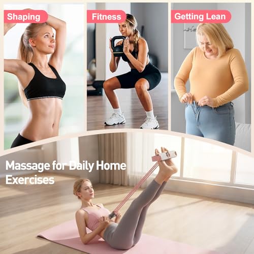 Pedal Resistance Band with Handles, 2026 Upgrade 6-Tube Pedal Resistance Band Multifunction Elastic Yoga Resistance Band for Full Body Workout, Stretching, Waist, Arm, Leg - color: pink