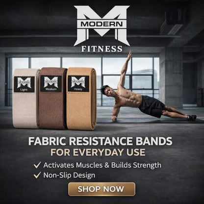 Fabric Resistance Bands for Exercise – 3-Pack, Non-Slip Hip & Leg Workout Bands for Glutes, Thighs & Full Body Fitness, Available in Neutral or Charcoal