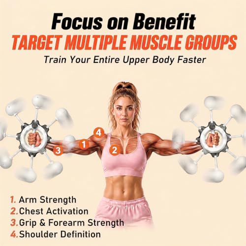 Arm and Shoulder Workout Equipment for Men and Women, 360° Hand-Crank Forearm Trainer, Shoulder Exercise and Mobility Trainer, Home Fitness Equipment for Chest and Upper Body Strength