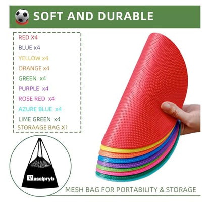 Spot Markers 4 Inch 9 Inch Non Slip Rubber Floor Markers Flat Field Cones Poly Dots for Classroom Dance Sports Soccer Basketball Speed Agility Training - style: 9inch 36pcs