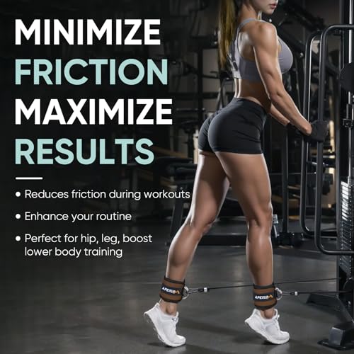 APEXUP Ankle Strap for Cable Machine, Ankle Resistance Bands, Cable Kick Back Ankle Straps for Gym, Glute Workouts, Leg Extensions, Adjustable Straps with Neoprene Padding - color: Mocha, style: Single