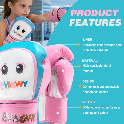 Kids Boxing Gloves for Boys & Girls, Youth Training Sparring Gloves for 3-15 Years, Toddler Punching Bag Gloves for Kickboxing, Muay Thai, MMA, Karate (4oz, 6oz)