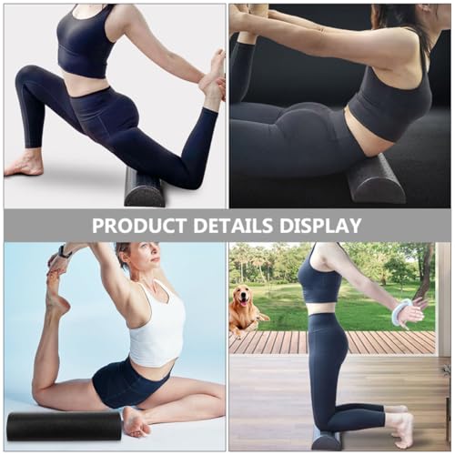 Cabilock Yoga Half Roller Foam Massage Roller Epp Semicircle Muscle Therapy Fitness Equipment 45cm Pair for Back Muscle Pilates Physical Therapy and Balance Training