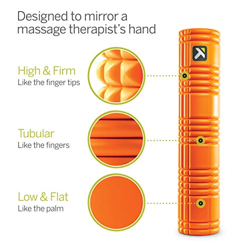 TRIGGERPOINT PERFORMANCE THERAPY GRID Patented Multi-Density Foam Massage Roller Exercise Deep Tissue Muscle Recovery - Relieves Muscle Pain & Tightness, Improves Mobility & Circulation (26"), Orange