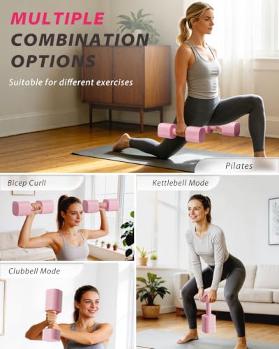 Ragebby Adjustable Dumbbell Set of 2, Weights for Men and Women at Home - color: PINK, style: 10LB(5LB Pair)