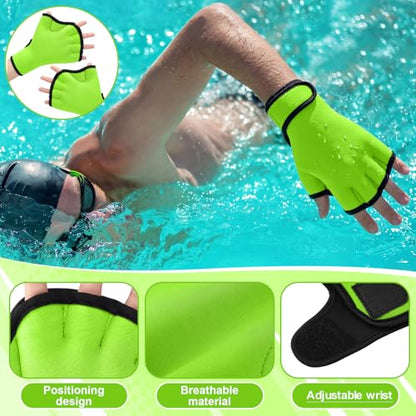 6 Pcs Water Aerobics Equipment Set Full Body Pool Exercise Kit, 2 Aqua Dumbbells, 2 Adjustable Ankle/Wrist Weights, 2 Webbed Swim Gloves, Low Impact Aquatic Workout Gear