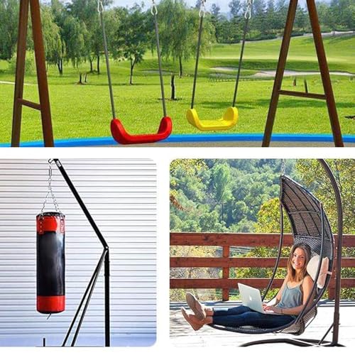 Swing Swivel, Heavy Duty 304 Stainless Steel Double Ended Hanging Eye Hook Hanger with Snap Hooks for Heavy Bag, Gym Equipment, Aerial Yoga, Hammock Chair, Outdoor Playground Swing Set - size: M8 Swivel Eye Hook - 1 Pack