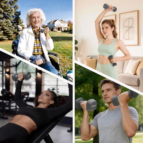 Neoprene Dumbbells Pair Hand Weights for Women Men Small Dumbbells Set of 2 Arm Weights for Ladies and Kids - Yoga, Pilates, Gym, Home - Strength Training, Workout, Fitness Training