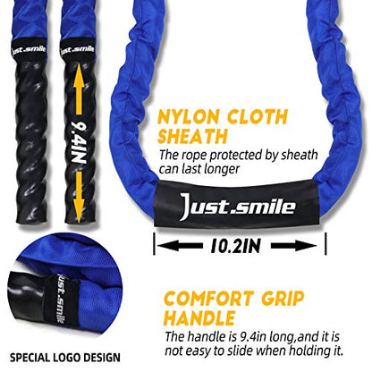 Battle Ropes,Ropes for Working Out, Battle Rope for Home Gym with Cover, Steel Anchor & Strap Included, Heavy Ropes for Exercise Training - 1.5/2 Inch…