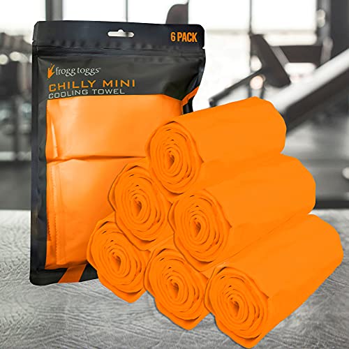 FROGG TOGGS Chilly Mini Cooling Neck Towel, 6 Pack - color: Orange