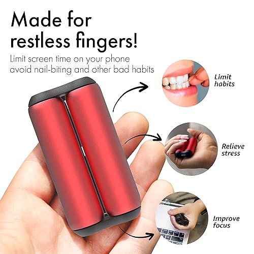 ONO Roller - Handheld Fidget Toy for Adults | Help Relieve Stress, Anxiety, Tension | Promotes Focus, Clarity | Compact, Portable Design (Red, Junior Size - Aluminum) - size: Junior Size, style: Aluminum - Red