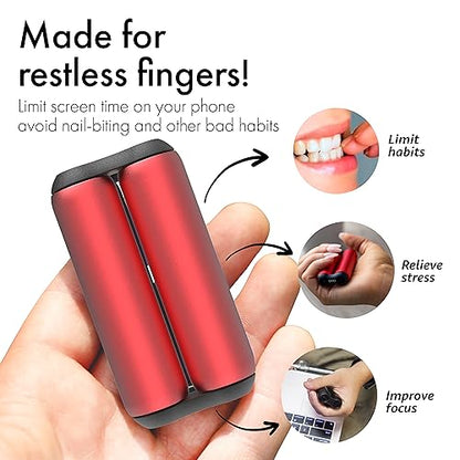 ONO Roller - Handheld Fidget Toy for Adults | Help Relieve Stress, Anxiety, Tension | Promotes Focus, Clarity | Compact, Portable Design (Red, Junior Size - Aluminum) - size: Junior Size, style: Aluminum - Red