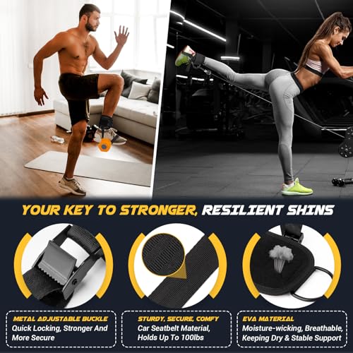 Ankle Straps for Dumbbell and Cable Machine, Dumbbell Foot Attachment with Longer Stronger Nylon Strap, Tibialis Trainer, Leg Extensions, Hamstring Curls for Women and Men - color: Black 1PC