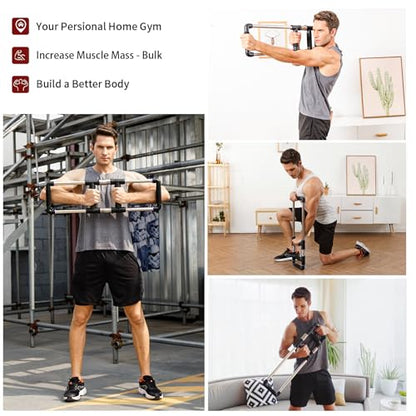 GoFitness Push Down Bar Chest Workout Equipment for Home Gym | Upper Body Strength Trainer for Chest, Arm, Shoulder, Back and Abs, Home Fitness Equipment