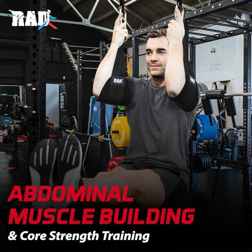 RAD AB Straps for Pull-up Bar & Core Strength Training Premium Quality (Pair) Soft Padded AB Swing Sling Abdominal Muscle Building for Men & Women Non-Slip Hanging Arm Trainer for Leg & Knee Raises