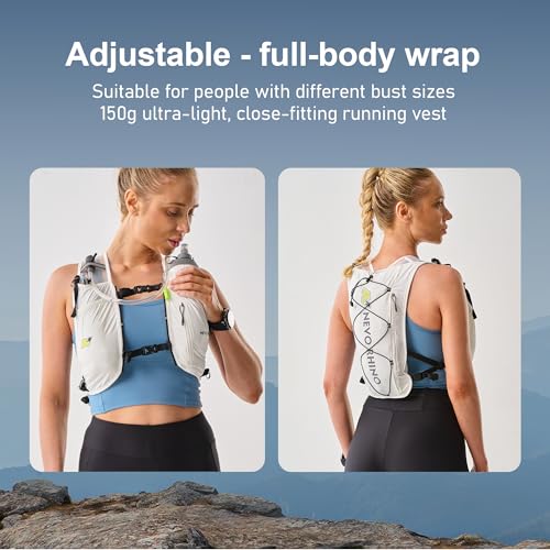 Waterproof Running Vest, 5.5L Breathable Running Hydration Vest with 1.5L Water Bladder, Water Vest for Hiking, Trail Marathon Race, Ideal for Women and Men - color: White