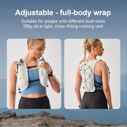 Waterproof Running Vest, 5.5L Breathable Running Hydration Vest with 1.5L Water Bladder, Water Vest for Hiking, Trail Marathon Race, Ideal for Women and Men - color: White