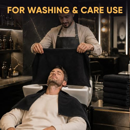 TEAWOO Salon Towels 3 Pack, Super Absorbent Soft Black (16x27IN) Microfiber Hair Towels for Bathroom, Spa, Gym & Home Beauty Care