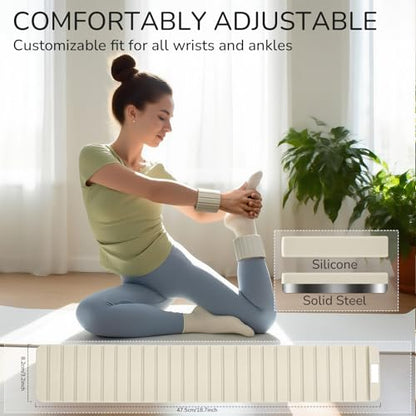 Ankle Weights and Wrist Weights for Women & Men - Adjustable Ultra-Thin Magnetic Design, Skin-Friendly Silicone with Steel Blocks for Yoga, Pilates, Swimming,Gym, Arm & Leg Weights Set of 2 - size: 2 lb