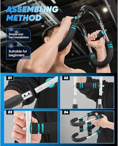 Twister Arm Trainer, 40-100lb Adjustable Chest Workout Equipment Power Twist Arm Trainer, Forearm Strengthener, Portable Spring Resistance for Home Fitness