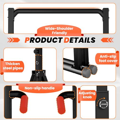 Power Tower Pull Up Dip Station Foldable, Pull Up Bar Station Adjustable, Multi-Function Home Gym, Strength Training Fitness Equipment, Triangular Design, for Home Outdoor - color: Black