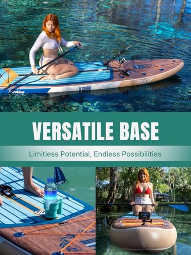 Niphean (Extra Large) Inflatable Paddle Board, SUP for 2+1 People/Family 500lbs Capacity Stand Up Paddle Board with SUP Accessories, StabilTrac Fin Non-Slip Paddleboard for Adults - color: Sky Blue