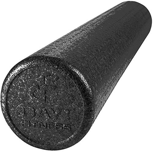 High Density Muscle Foam Rollers by Day 1 Fitness - Sports Massage Rollers for Stretching, Physical Therapy, Deep Tissue, Myofascial Release - Ideal for Exercise and Pain Relief - Solid Black, 36" - color: Solid Black, size: 36"