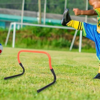 minkissy Adjustable PVC Plastic Soccer Agility Speed Hurdle for Training, Foldable Football Speed Hurdles, 2-Level Height Track and Field Running Equipment
