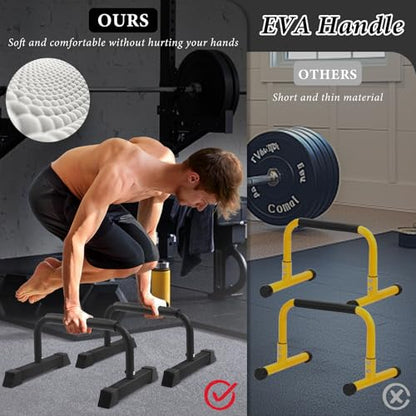 Push Up Bar, 700 LBS Potable Dip Bar with EVA Handle for Home GYM Gymnastics Calisthenics Equipment Apartment Courtyard Balcony Exercise Fitness Upper Body Arm Back Man Woman Kid