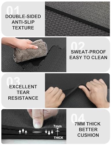Large Exercise Mat 8'x5'|12'x6'|6'x4'|6'x2' Workout Mat for Home Gym Mats Exercise Heavy Duty Gym Flooring Fitness Mat Large Yoga Mat Cardio Mat for Weightlifting, Jump Rope, MMA, Shoe-Friendly