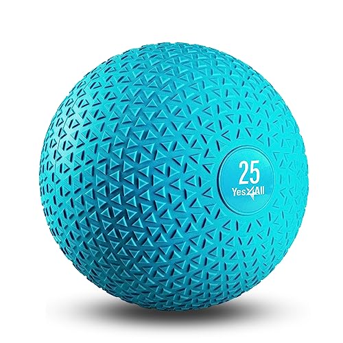 Yes4All Upgraded Fitness Slam Medicine Ball Triangle 25lbs for exercise, strength, power workout, Workout ball, Weighted ball, Exercise ball, Trendy Teal - color: Trendy teal, style: E. 25lbs