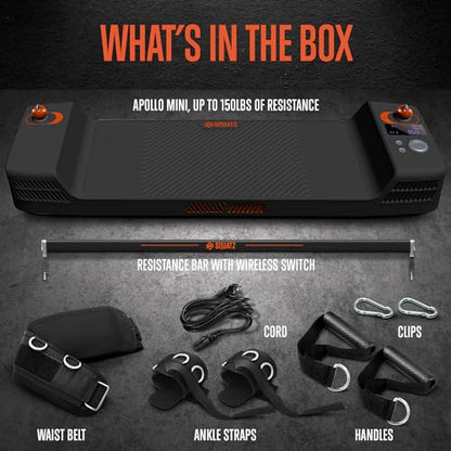 Apollo Board Mini: 150lb Resistance Smart Cable Machine, Functional Trainer for Full Body Workouts, Full Body Strength, Digital Home Gym Equipment with Free App includes Accessories, Orange