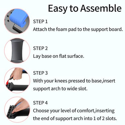 Back Stretcher,4 Level Lumbar Support Board, Spine Alignment Massager for Herniated Disc,Sciatica, Scoliosis,Upper & Lower Back Pain Relief (Blue)