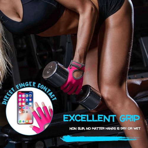Breathable Workout Gloves for Women, Thick Padded Weight Lifting Gloves, Full Palm Protection & Extra Grip for Women Gym, Rowing, Fitness Training and Hanging - size: Small