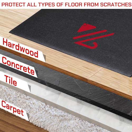 BUCKLOS Treadmill Mat for Walking Pad and Home Gym Equipment | 6MM thick 36"x72" Treadmill mat for carpet and hardwood floors Non-slip surface reduce vibration and workout noise - size: 36"W x 72"L x 0.25"Th