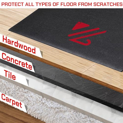 BUCKLOS Treadmill Mat for Walking Pad and Home Gym Equipment | 6MM thick 36"x72" Treadmill mat for carpet and hardwood floors Non-slip surface reduce vibration and workout noise - size: 36"W x 72"L x 0.25"Th