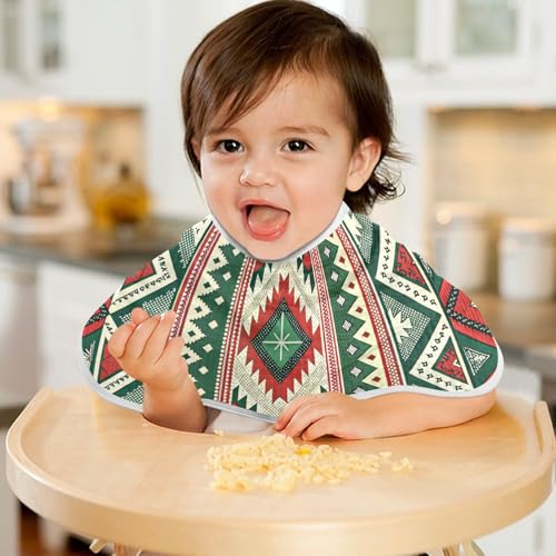 Mexican Ethnic Stripes Muslin Burp Cloths 1 Pack - Extra Large 22"x11", 4-Layer Soft Absorbent Cotton, Waterproof Backing, Baby Drool Rags for Newborn