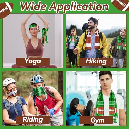 30Pcs Football Cooling Towels for Neck and Face 40 x 12 Inch Football Sports Team Gifts Workout Ice Towel for Gym Sweat Microfiber Breathable Chilly Bulk Neck Wraps for Athletes Camping Travel Yoga - style: Football