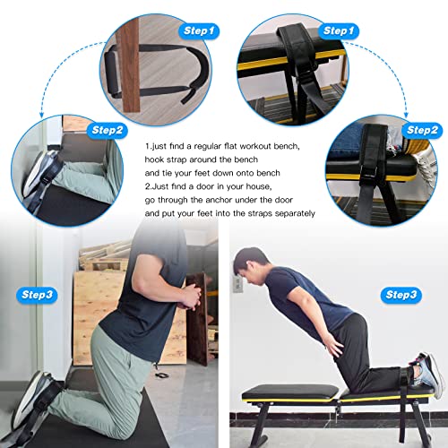 Nordic Strap for Bench – Nordic Curl Strap Hamstring for Strength Training, Leg Exercise | Hamstring Machine Alternative