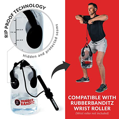 Rubberbanditz Adjustable Kettlebell Set - Water Weight Bag for Strength Training, Portable Water Aerobics, and Exercise - Portable 40 lb Fillable Kettlebell Alternative to Sand Kettlebell