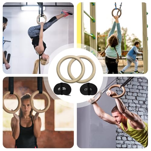 Gymnastic Rings for Pull Up Bar Non-Slip Calisthenics Fitness Wear-Resistant Ring Exercise Home Outdoor Training